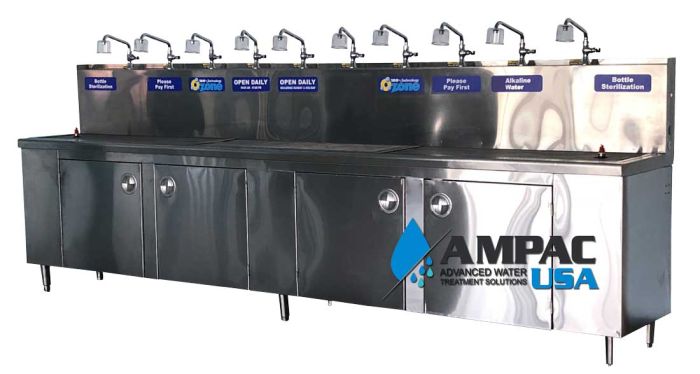 Water Store Bottle Filling Station with 10 Faucets by